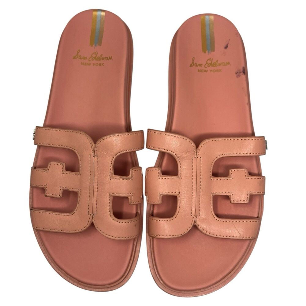 Sam Edelman Slide Sandals Womens 11 Pink Resort Valeri Coastal Beach Resortwear - Picture 3 of 14
